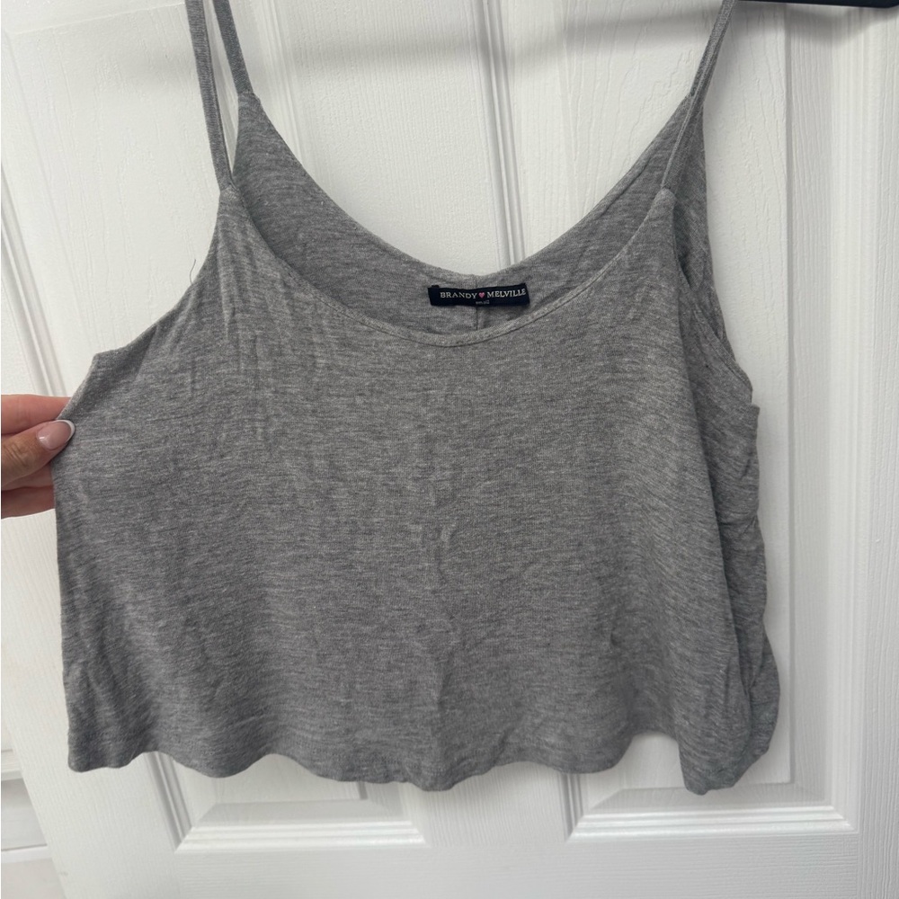 Brandy Melville Gray Sleeveless Crop Top